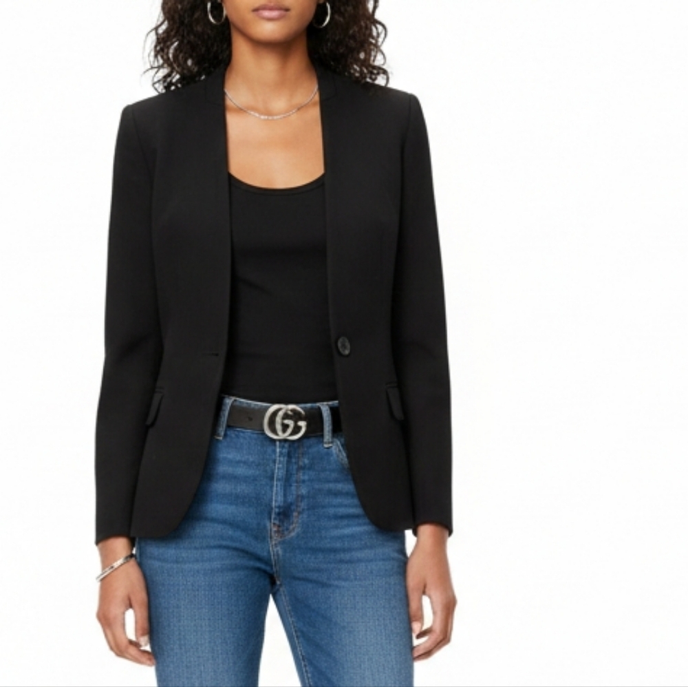 ZARA BASIC COLLECTION Collarless Single-Button Blazer